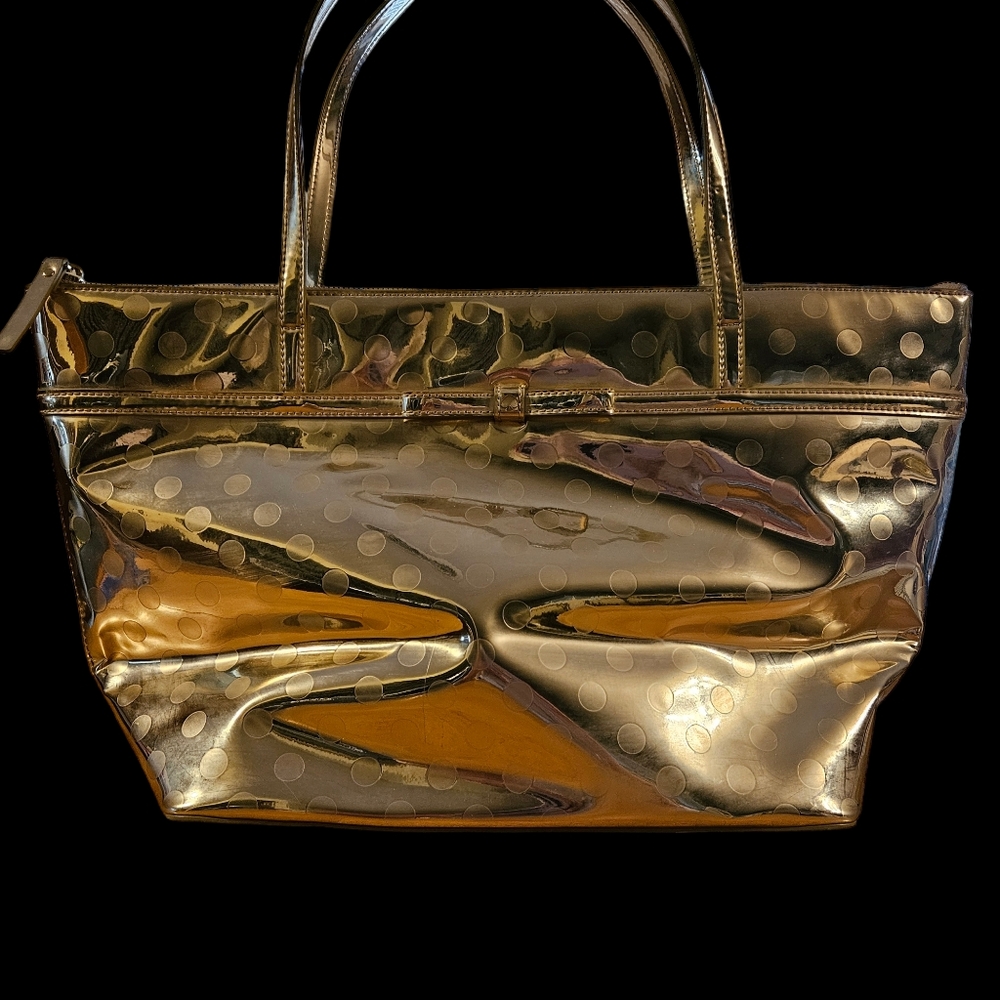 Gold Polka Dot Women's Handbag